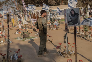 A memorial to people killed last year at a music festival near the Gaza Strip. Photo credit: Amit Elkayam for WSJ Shayndi Raice reporting