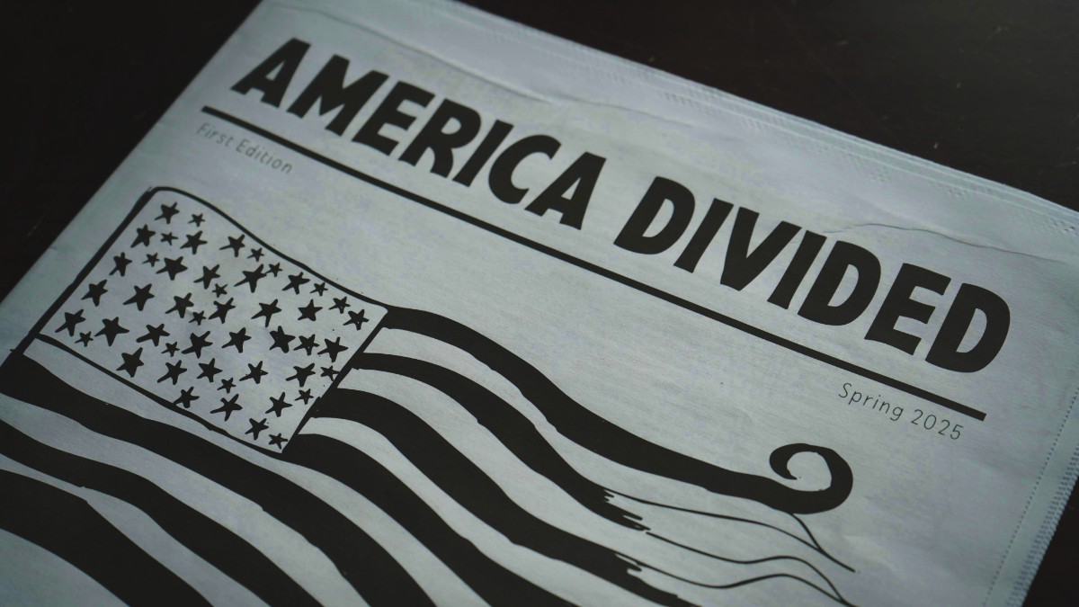 "America Divided," the student publication produced in Professor Keith Gessen’s Magazine Workshop. Print document titled "America Divided"
