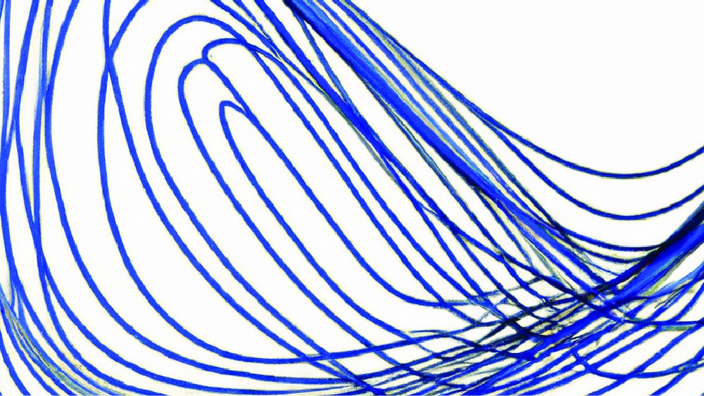 Image: DALL·E 2023 12-20-14.57.08. Prompt: generate a random fine line swirl picture high resolution the lines have the blue of Oxford university on white background