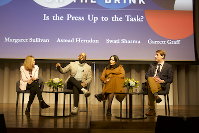 Panel discussion at the Craig Newmark Center. 