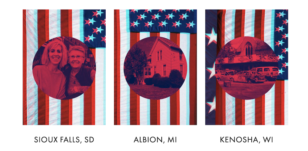 "America Redefined," the 10-part series by ELLE, takes readers on an immersive journey through 2020 America. Credit: ELLE / Rita Omokha american flag graphics