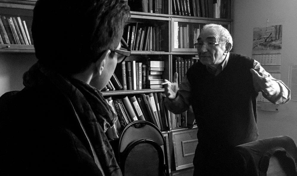 Interviewing Gulag historian Arseny Roginsky (photo: Misha Friedman) Masha Gessen and Arsenly Roginsky