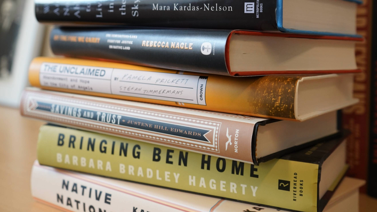 Book covers for 2025 Lukas Prize Shortlist. 