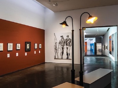 ‘Tom of Finland: Bold Journey’, exhibition view, 2023. Courtesy: The Tom of Finland Foundation, Los Angeles, and Museum of Contemporary Art Kiasma, Helsinki Museum view