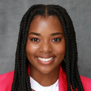 Tamia Fowlkes, '23 M.S., became a Widening the Pipeline Fellow with the National Press Foundation. Headshot of Tamia Fowlkes.