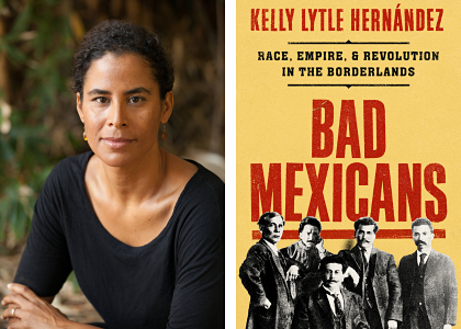 Kelly Lytle Hernandez (left) and her book cover (right)
