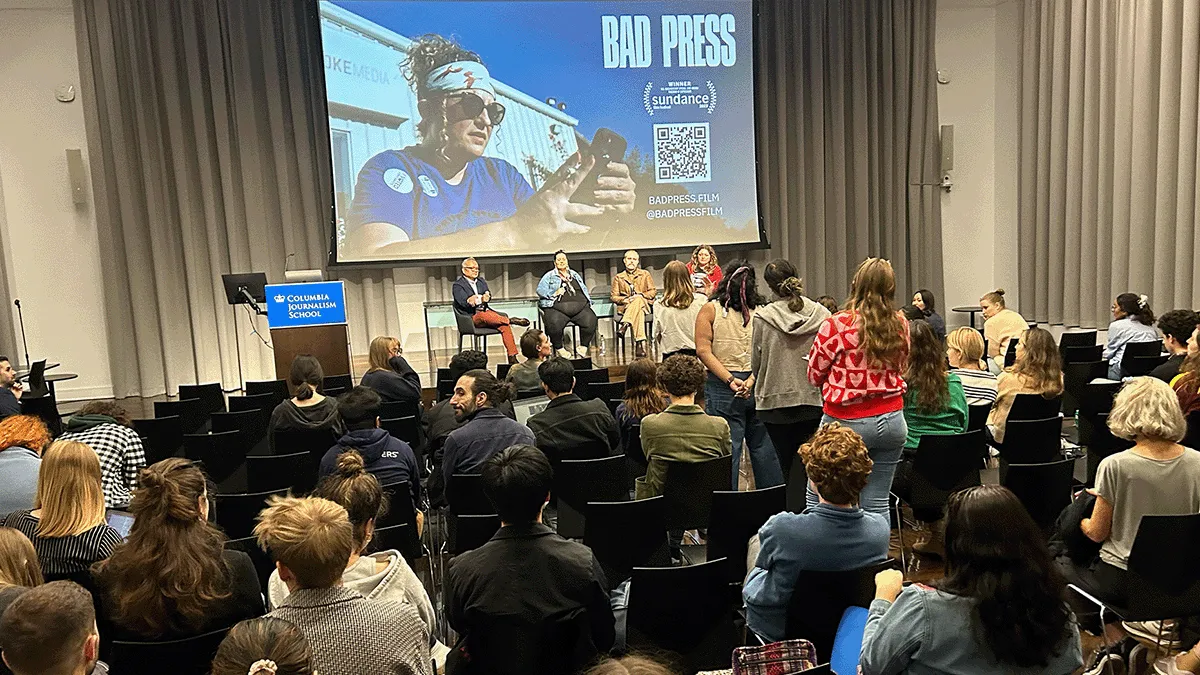 The team behind "Bad Press" visited Columbia Journalism School for a screening of their film and multiple panel sessions.