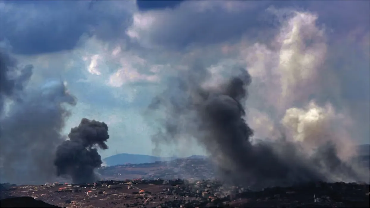 Smoke from Israeli strikes could be seen over much of southern Lebanon this week. Photo credit: Marwan Naamani/Zuma Press