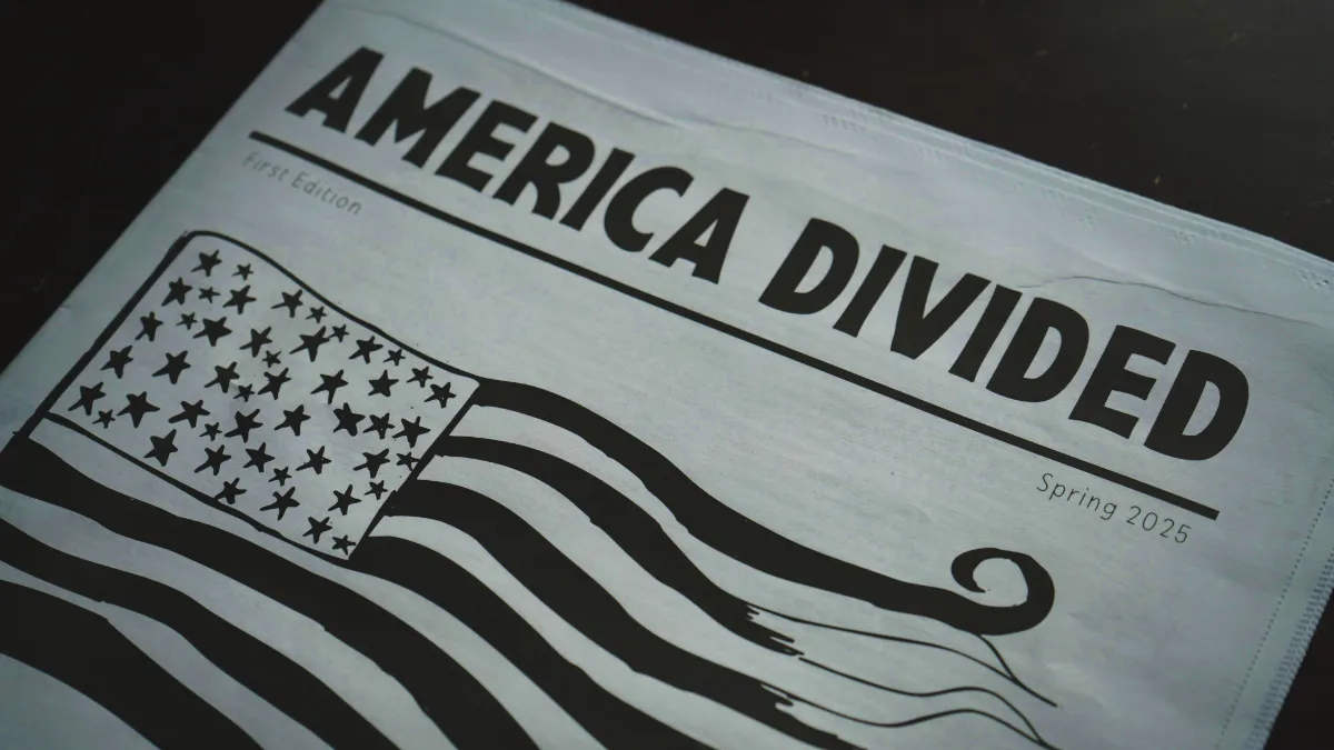 Print document titled "America Divided" 