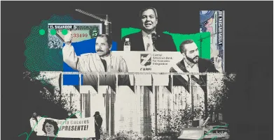 Logo photo collage for the Dictator's Bank