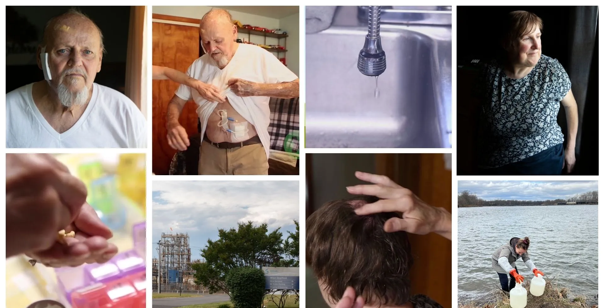 Photo collage of community members impacted by forever chemicals. 