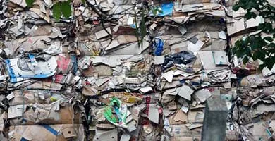 piles of compressed garbage