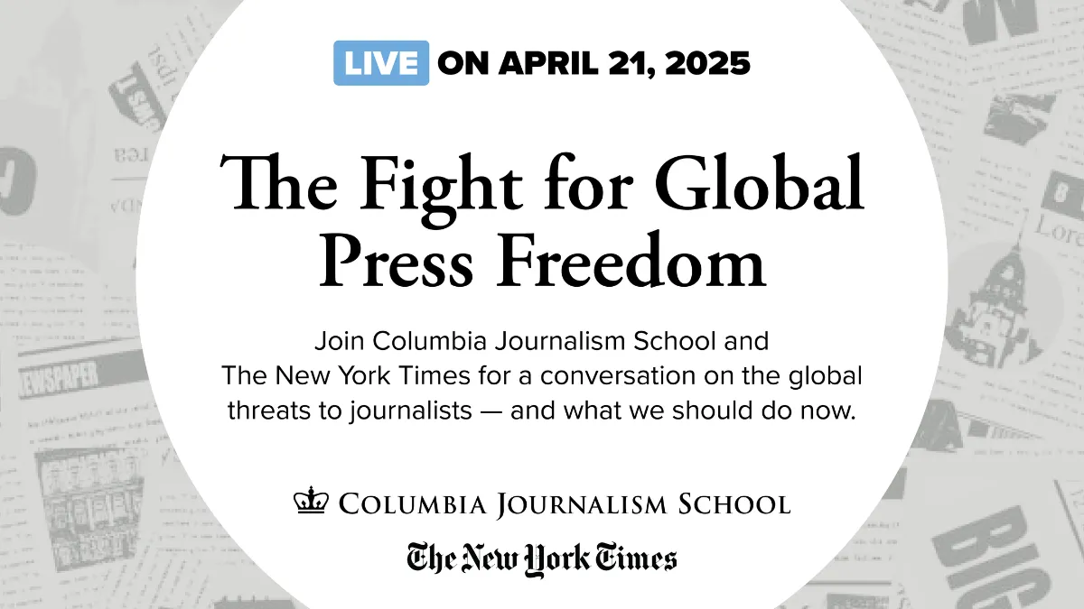 Graphic that reads "The Fight for Global Press Freedom."