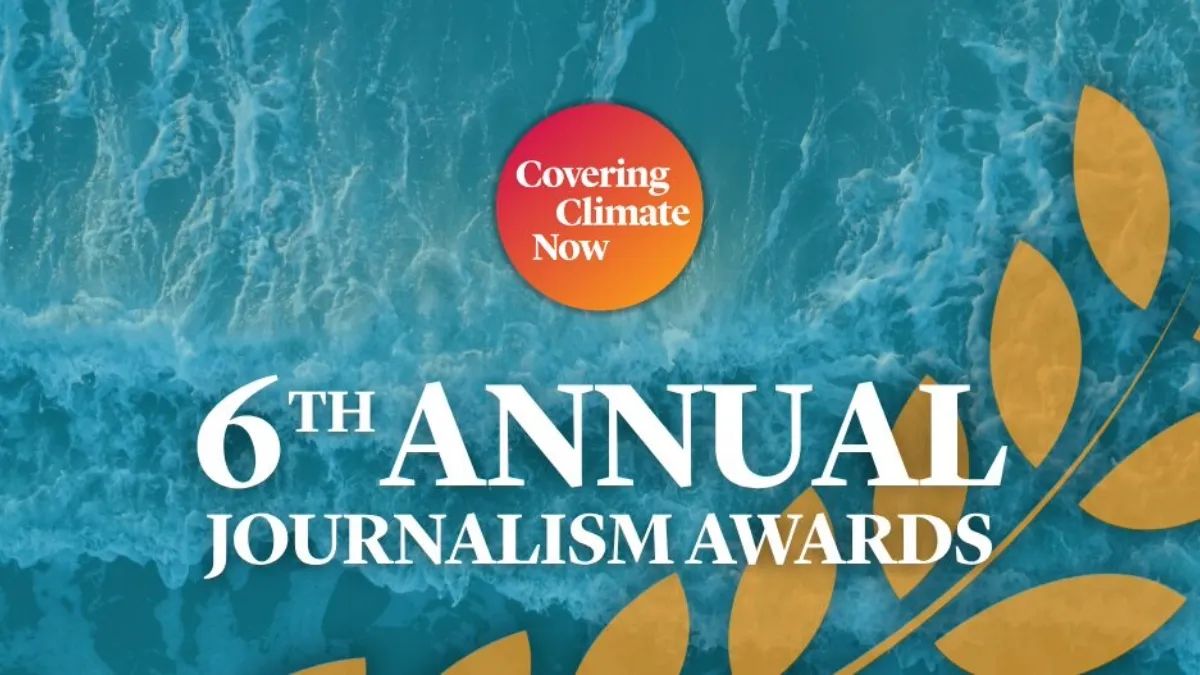 Logo for the 6th Annual Covering Climate Now Journalism Awards.