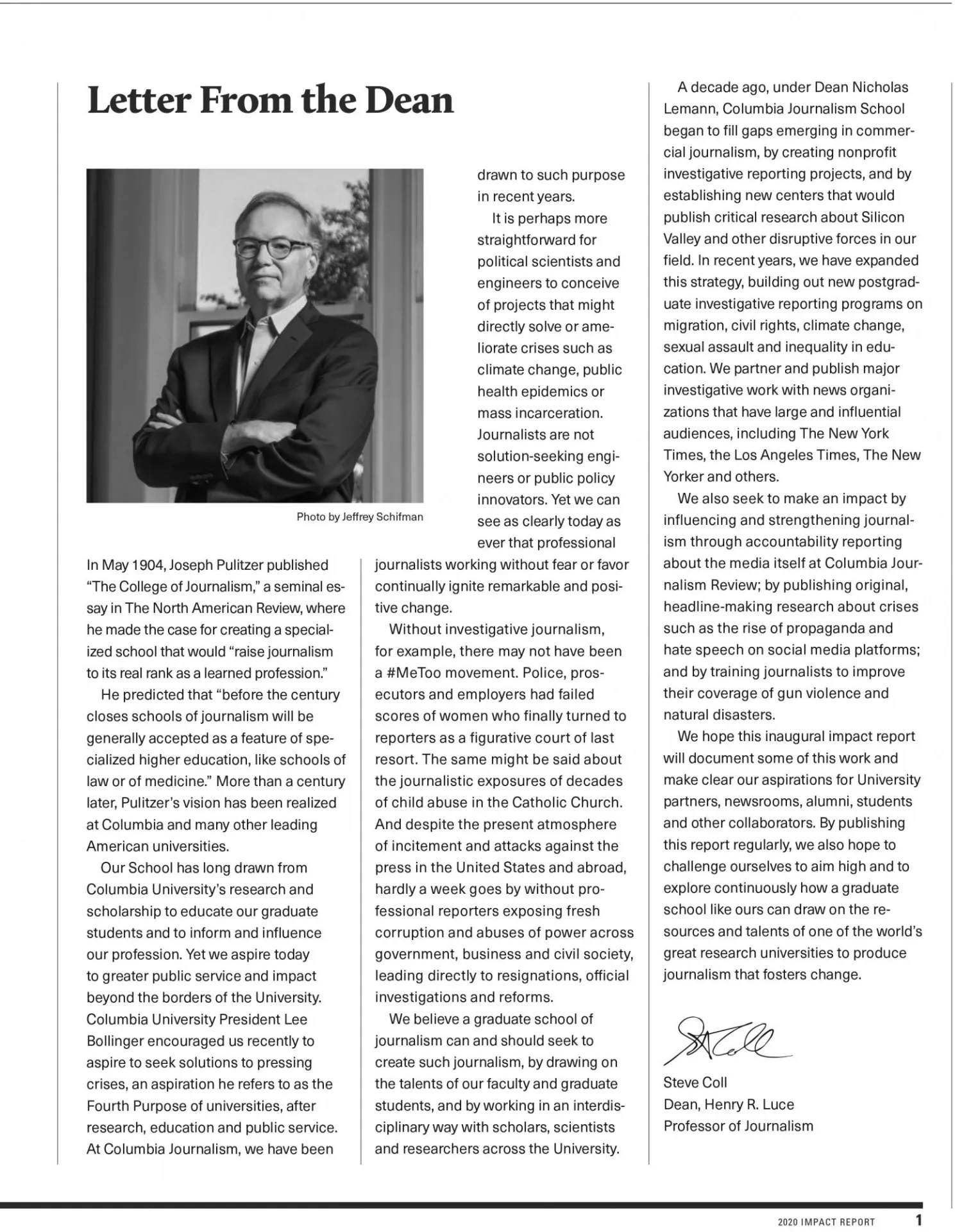 letter excerpted from report