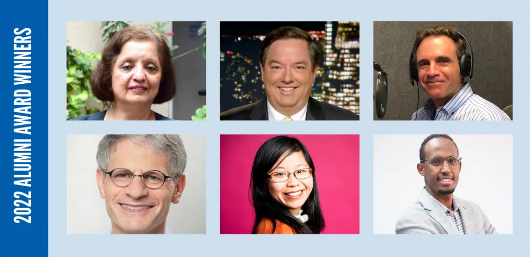 Malini Parthasarathy, '82 M.S.; Thomas Maier, '82 M.S.; Eric Marcus, '84 M.S.; Stuart Schear, '84 M.S.; Wendy Lu, '16 M.S., and Mukhtar Ibrahim, '17 M.S. Stabile 