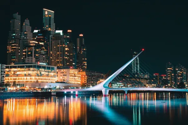 Buenos Aires skyline at night