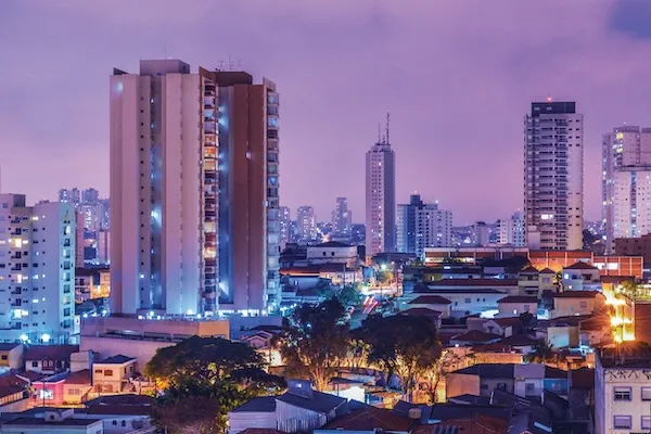 Sao Paulo skyline at night. 