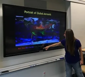 Gisela Wickler explains aerosols' role in climate. 