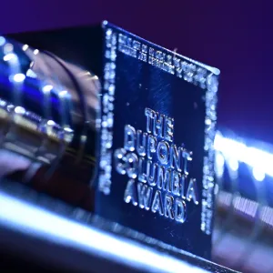Photo of a duPont-Columbia Silver Baton. 