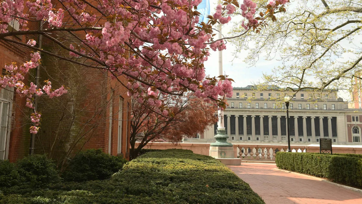 Shot of Columbia's campus during spring. 