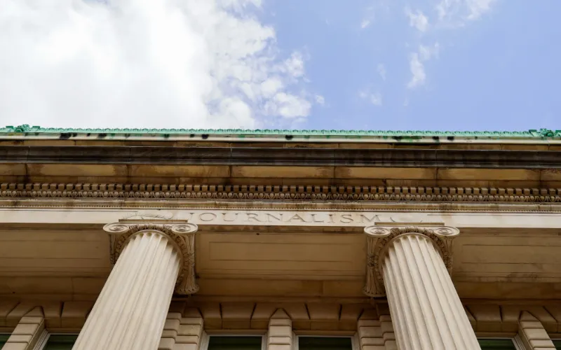 Front of Pulitzer Hall. 