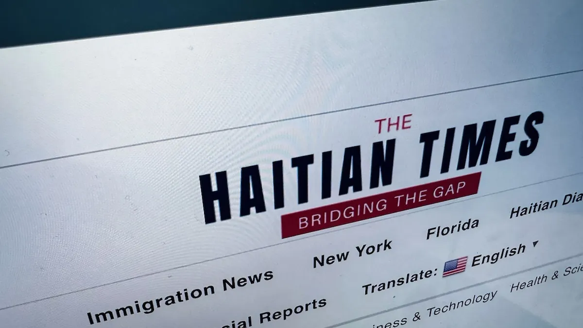 The front page of the website of the Haitian Times. (Photo credit: Washington Post staff)