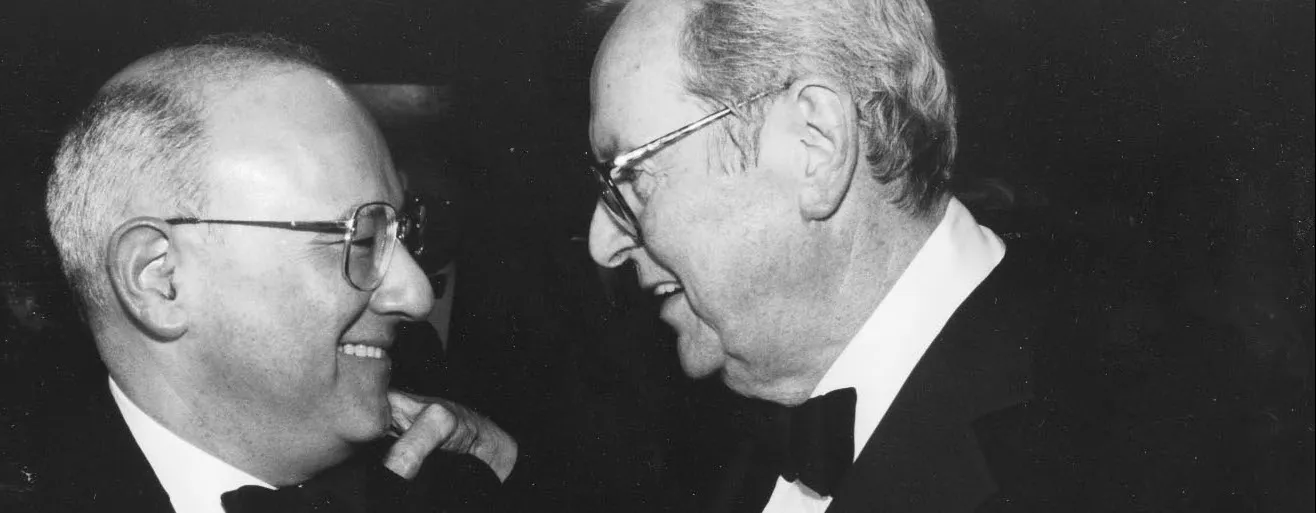 NBC News Anchor John Chancellor (r) with Ira A. Lipman, founder of the awards, in 1995.