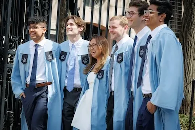 Graduates outside Columbia's gates