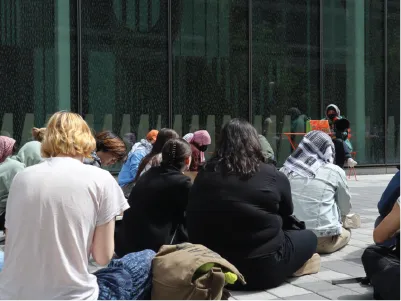 New York University students gathered for a series of events on April 24, 2024. Photo by Andrea Pineda-Salgado