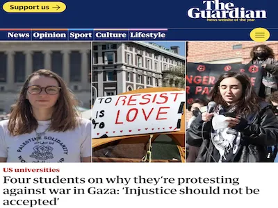 Screenshot of The Guardian article featuring work by CJS student Emily Byrski, '24 M.S. 