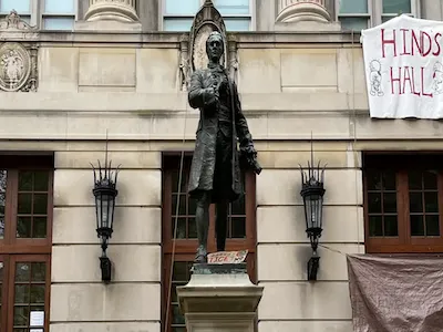 Photo of Hamilton Hall during occupation by Ekaterina Venkina, '24 M.A. 