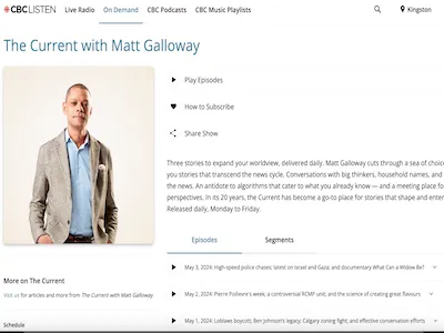 CBC Radio screenshot. 
