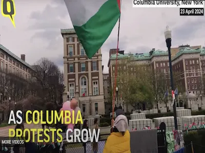Photo from video report on campus protests