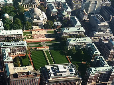 Aerial view of Columbia University