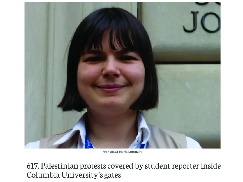 Screenshot of It's All Journalism podcast page featuring Francesca Maria Lorenzini, '24 M.S.