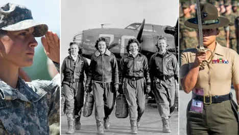 In reporting for The War Horse, Sonner Kehrt examined the Trump administration’s discriminatory military policies and their impact on military families. Photos by the U.S. Army, Air Force and Marine Corps.