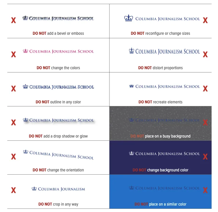 Visuals of altering trademarks for CJS logos.  