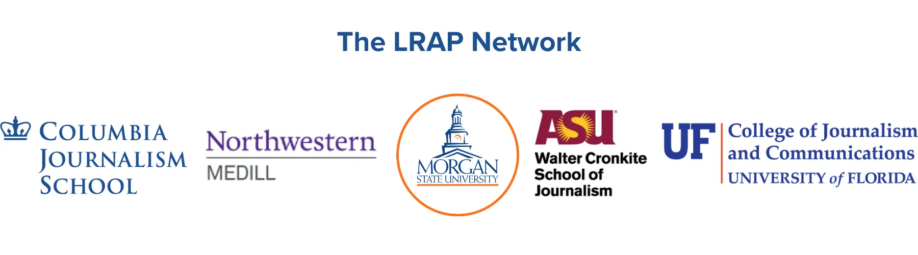 Logos for the LRAP network schools. 