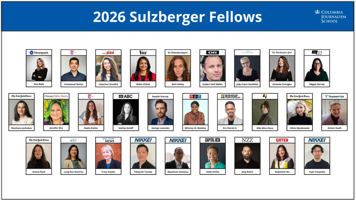 The Fellows participating in the 2026 Sulzberger Executive Leadership Program, beginning January 2026. 