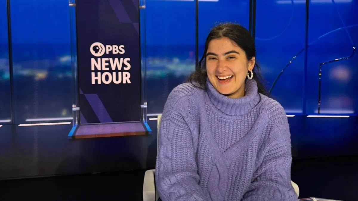 Janine AlHadidi, '25 M.S., works as a producer at PBS News, helping bring international stories to audiences across broadcast and digital platforms.