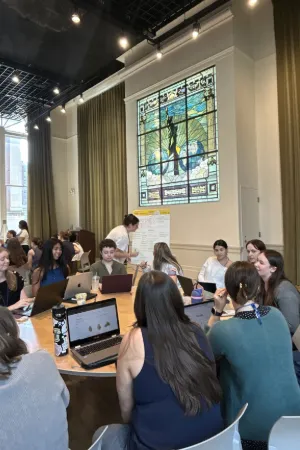 CPC students workshopping in the Pulitzer Hall World Room. Credit: CPC. 