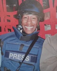 Ann Simmons, '88 M.S., aboard a C-130 on assignment in Iraq. 