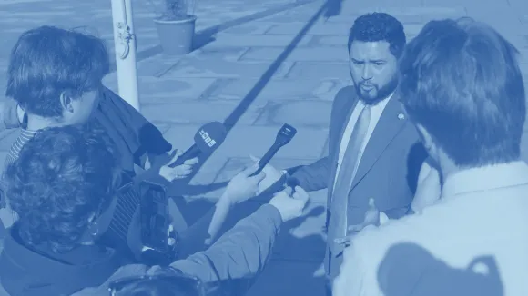 Students interviewing an NYC City Council member. 
