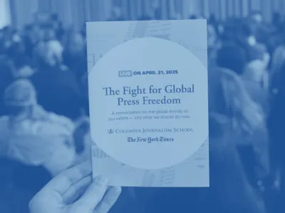 Event flyer from "The Fight for Global Press Freedom."