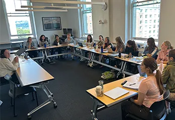 Students in Marguerite Holloway's climate reporting class. 
